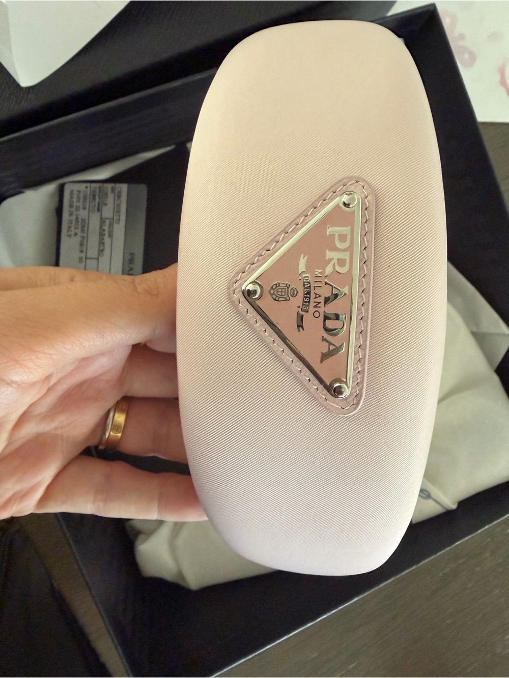 Prada Pink Nylon Headband with dust bag